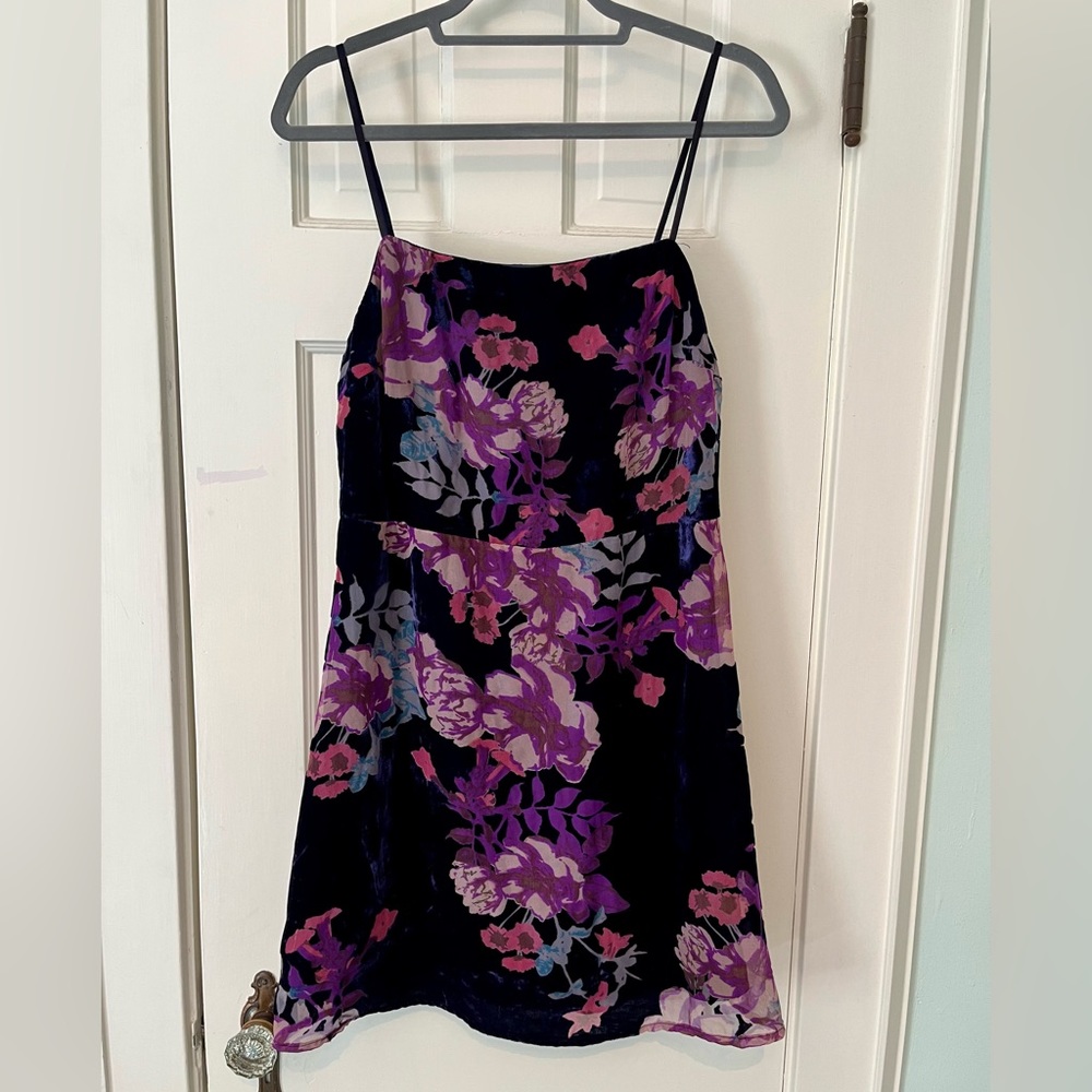 Lush Lulu’s Velvet Floral Mini Dress Size XL